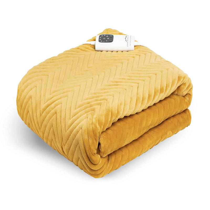Biancca Heated Throw Blanket, Yellow