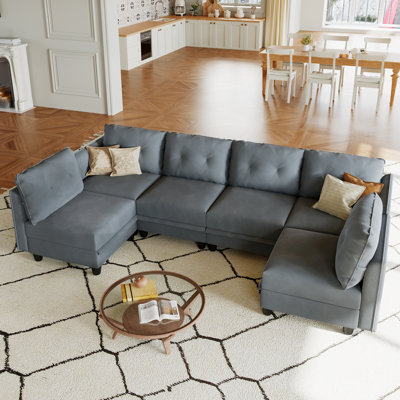 Zendajas 6 - Piece Modular U-Shape Sectional Sofa with Storage