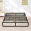 Sommier de lit plateforme 8 po avec sommier plateforme en métal avec support en lattes d'acier, aucun sommier requis, assemblage facile, noir