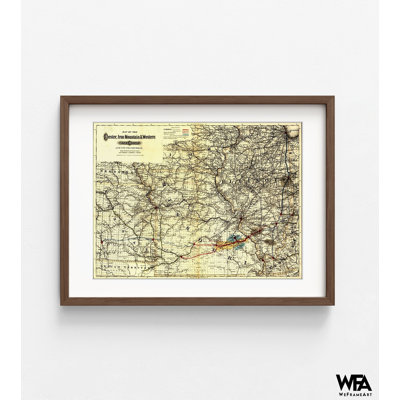 «Chester Iron Mountain and Western Railroad 1881», affiche de carte de Chester, impression de route de montagne de fer, ancienne carte du Michigan, art mural chalet rustique