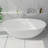 61" x 30" Solid Surface Stone Resin Oval-shaped Freestanding Soaking Bathtub with Overflow