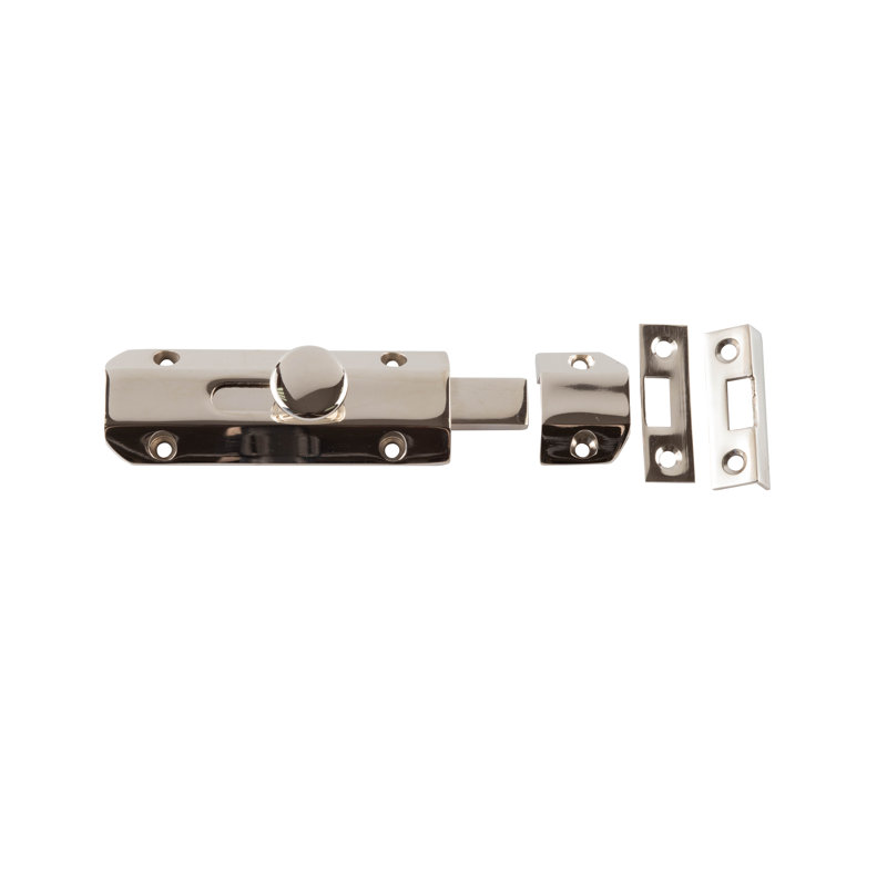 200Mm PN Slide Bolt, 3.5cm H x 20cm W x 1cm D, Polished Nickel