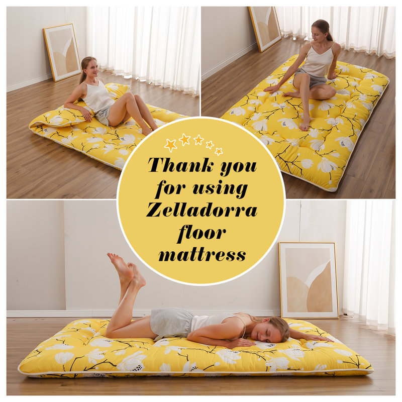 Streicher Japanese Floor Mattress, Futon Mattress with Washable Cover Japanese Futon Suitable for Camping, Guest, Queen