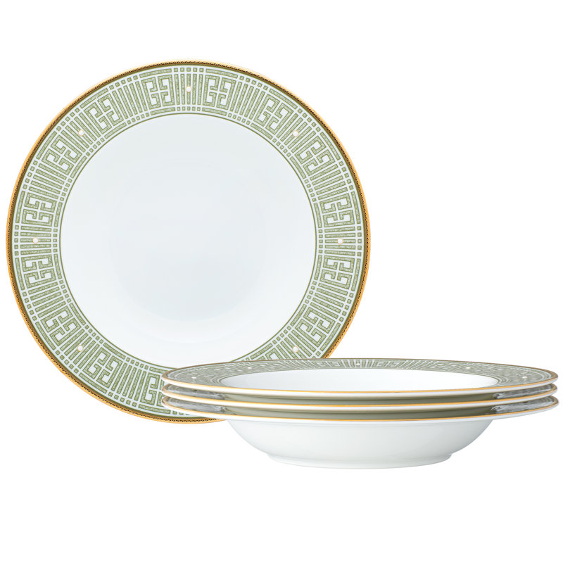 Noritake Infinity Soup Bowls, 8.5", 12 oz., Green Gold