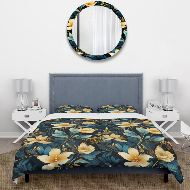 Ensemble de housse de couette Tropical Twilight Ii, Housse de couette pour grand lit et 2 taies décor