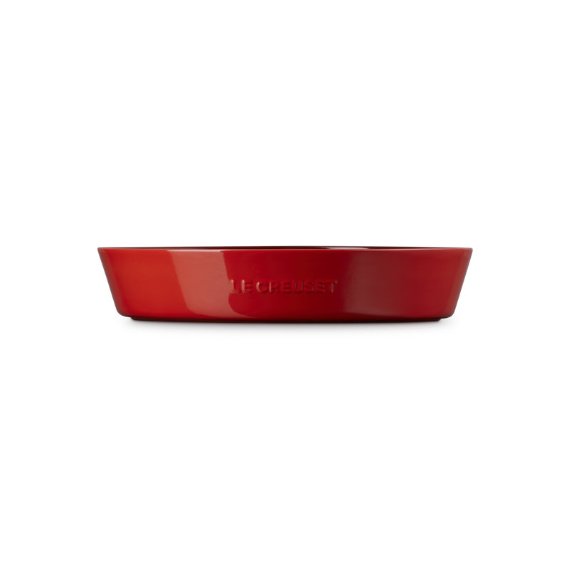 Le Creuset Stoneware Oval Chip And Dip Platter 13 In White, Red