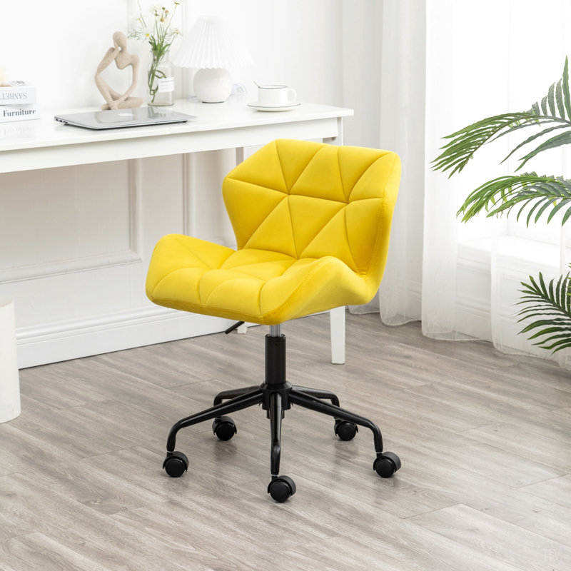 Chaise de bureau pivotante et capitonnée, Yellow
