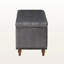 Banc de rangement rembourré en velours Balig gris, H 18,7 po x l 41,73 po x P 16,73 po-1802893473