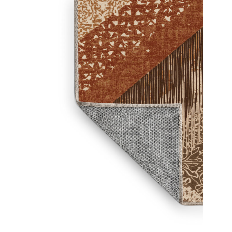 Tapis beige lavable à la machine Kymani, 5 x 7