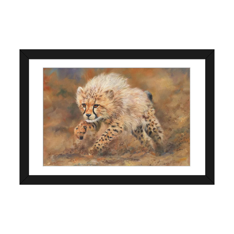 « guépard dust », reproduction d’impression sur toile, Papier d'art encadré noir, Blanc, H 16 po x l 24 po x P 1 po