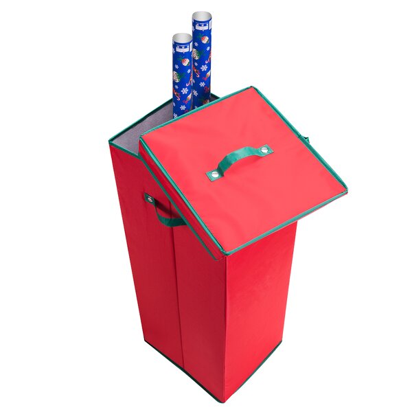 CLOZZERS Wrapping Paper Storage Container, with 2 Large Pockets
