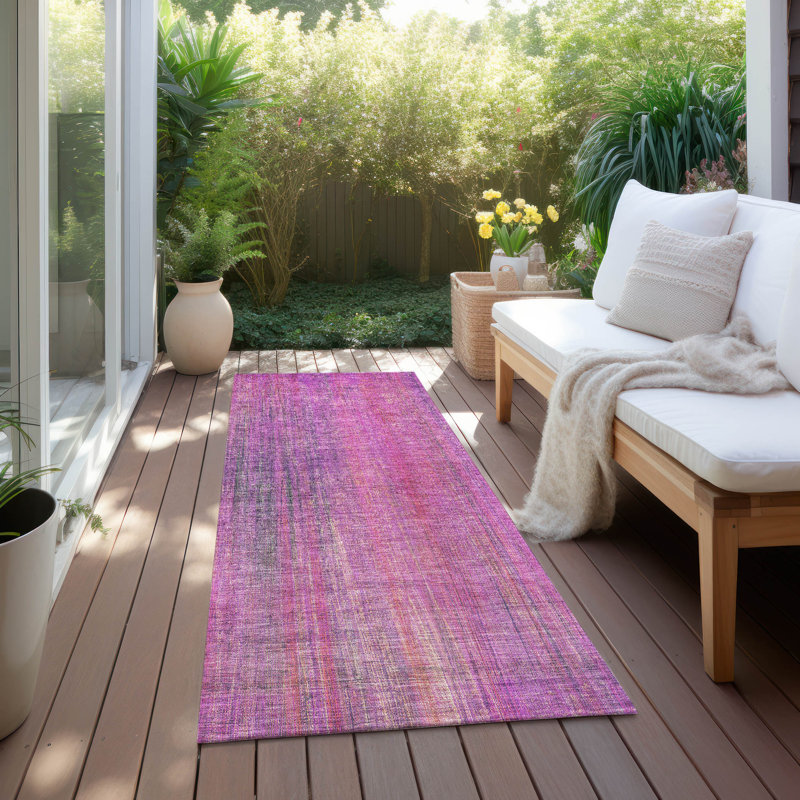 Tapis intérieur / extérieur Kinslee, Tapis de couloir 2 pi 3 po x 7 pi 6 po
