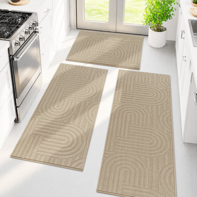 Wear-Resistant Kitchen Mat Runner Rug(Set of 3)