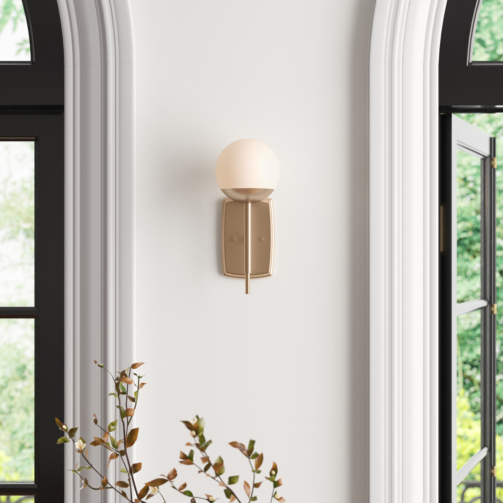 Colford Single Light Wallchiere, Brass