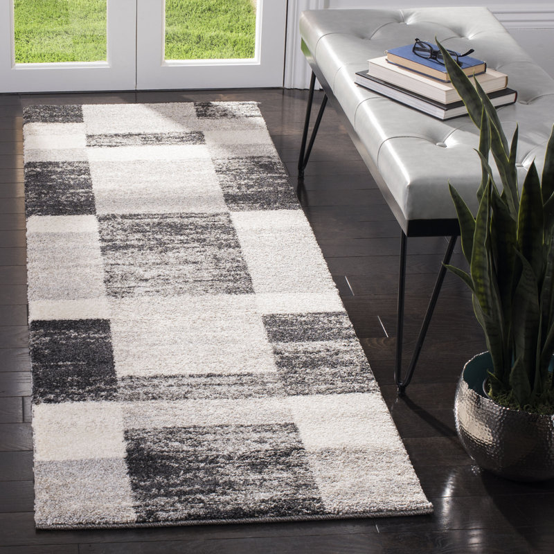 Kazlyn Retro Performance Abstract Rug, Runner 2'3" x 11'
