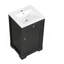 Meuble-lavabo de 20 po avec lavabo, armoire de salle de bain avec porte à fermeture douce, support de rangement et tablette réglable, noir