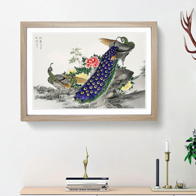 Peacocks & Peony Flower by Numata Kashu - Picture Frame Painting Print