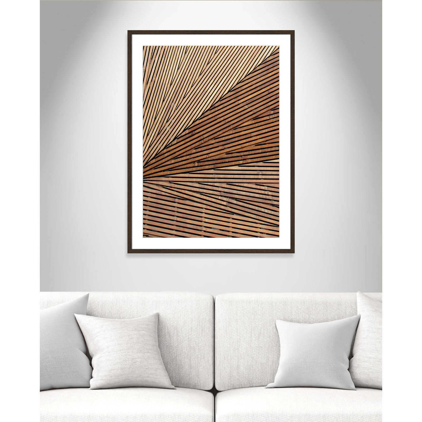 Fayette "Geometric Wood Panel 1" Print, 35.5" H x 25.5" W x 0.75" D, Walnut Wood Grain