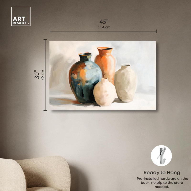 Art mural Sandwave Jars, H 30 po x l 45 po, Toile tendue