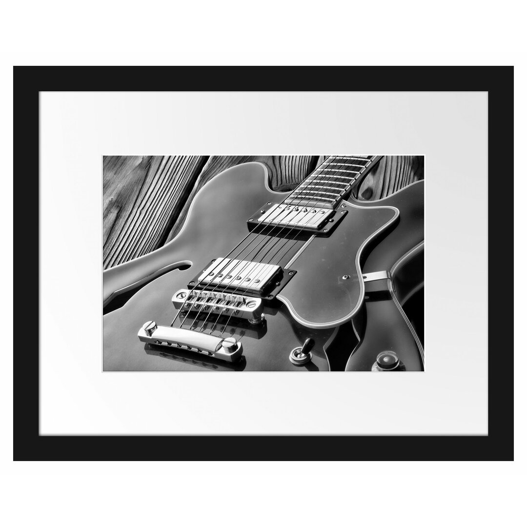 Gerahmtes Poster E-Gitarre