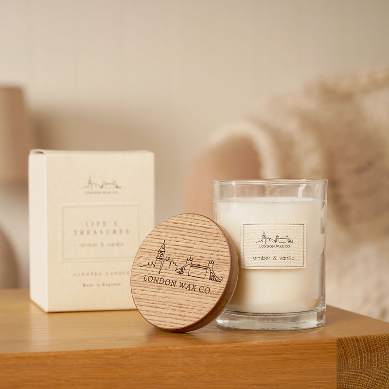 Scented Jar Candle with Glass Holder