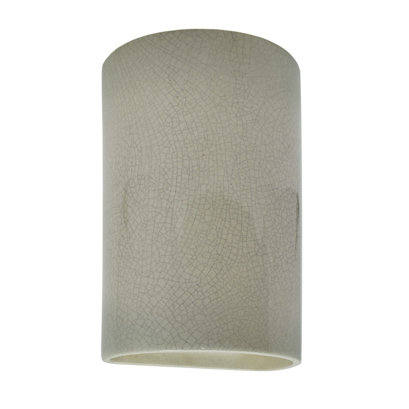 Applique murale en céramique Awni, DEL intégrées, H 12,5 po x l 7,75 po x P 6,25 po, Craquelure vert céladon