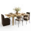  Ensemble de table de salle à manger extensible avec chaises rembourrées et chaises roulantes-709725583