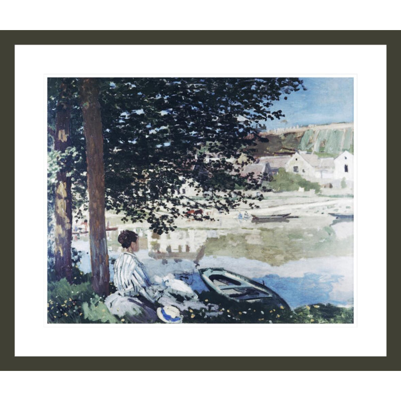 «On the seine at Bennecourt» par Claude Monet, impression giclée encadrée, H 23,5 po x l 27,64 po