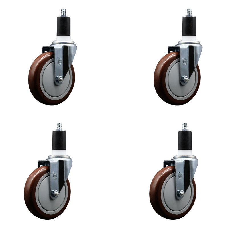 Ensemble de roulettes extensibles 1 1/2 po Poly Wheel, Marron