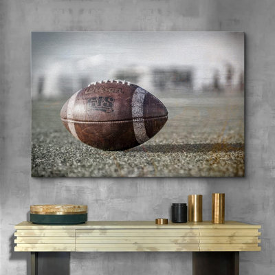 Sport " Washed Out Retro Football Field Sports & Fitness Athletes Photography Boy's Room Wall Decor "
