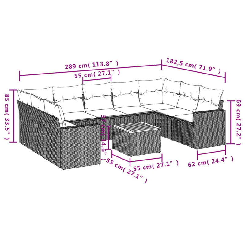 Vidaxl Garden Sofa Set Beige