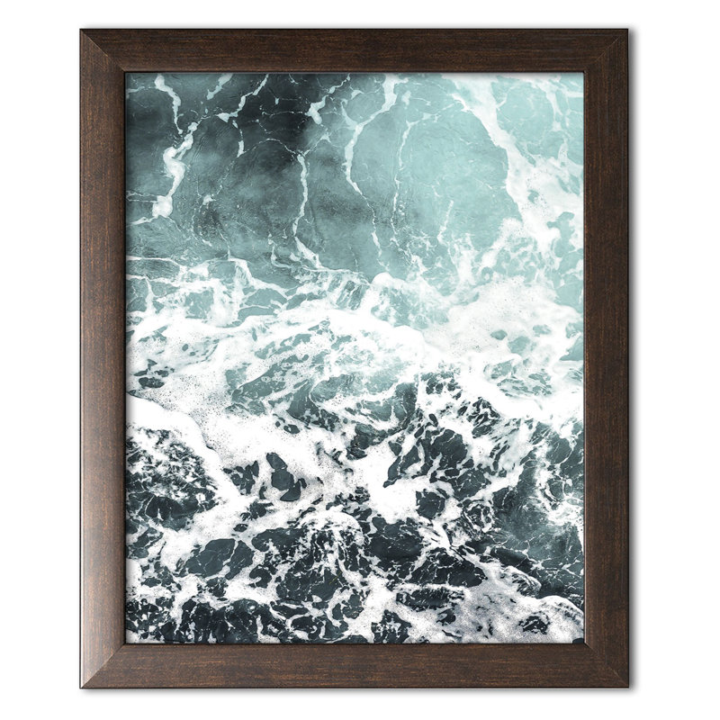 « ondulations i », reproduction de photo, Papier avec cadre brun, H 18 po x l 12 po x P 0,75 po