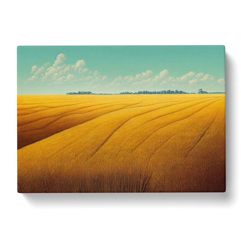 Charming Wheat Field - Wrapped Canvas Print, 40cm H x 60cm W x 3cm D