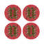 Leopard Seeing Double Evergreen Vegan Leather Round Coasters-106731605