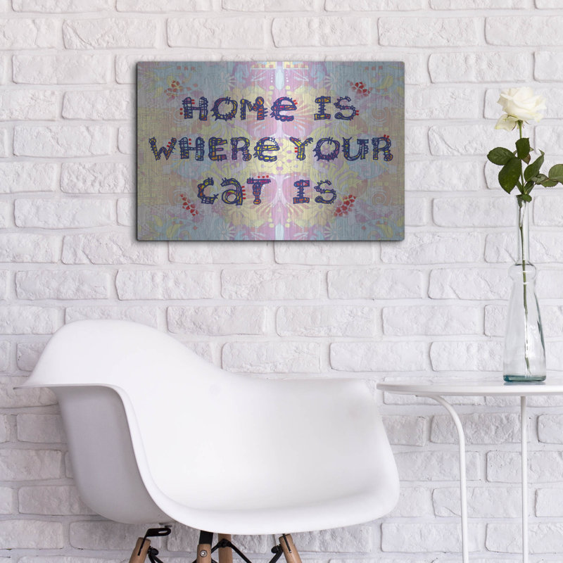 Art mural en métal Trinx «Home Is Where Your Cat Is» par Dean Russo, H 16 po x l 24 po