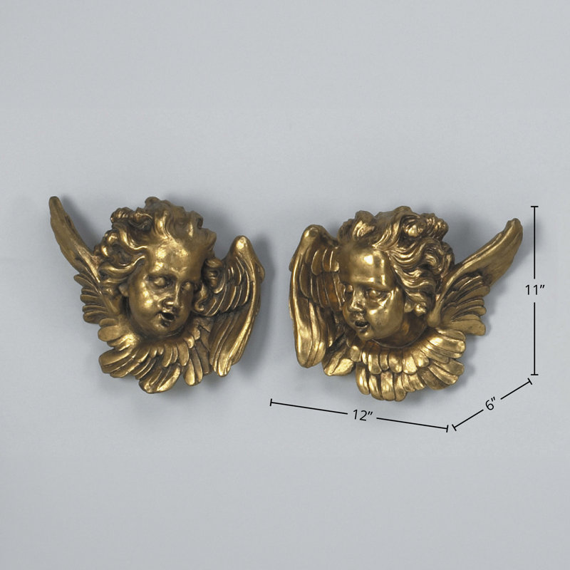 2-Piece Angel Faces Wall Décor Set