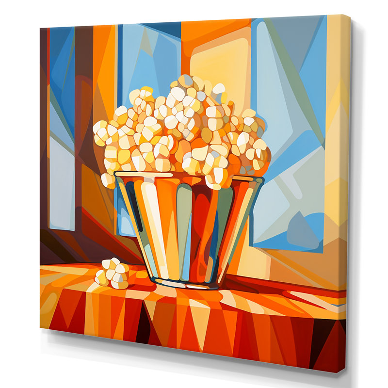 Pop corn éclatant orange éclatant, H 24 po x l 24 po x P 1 po, Toile tendue