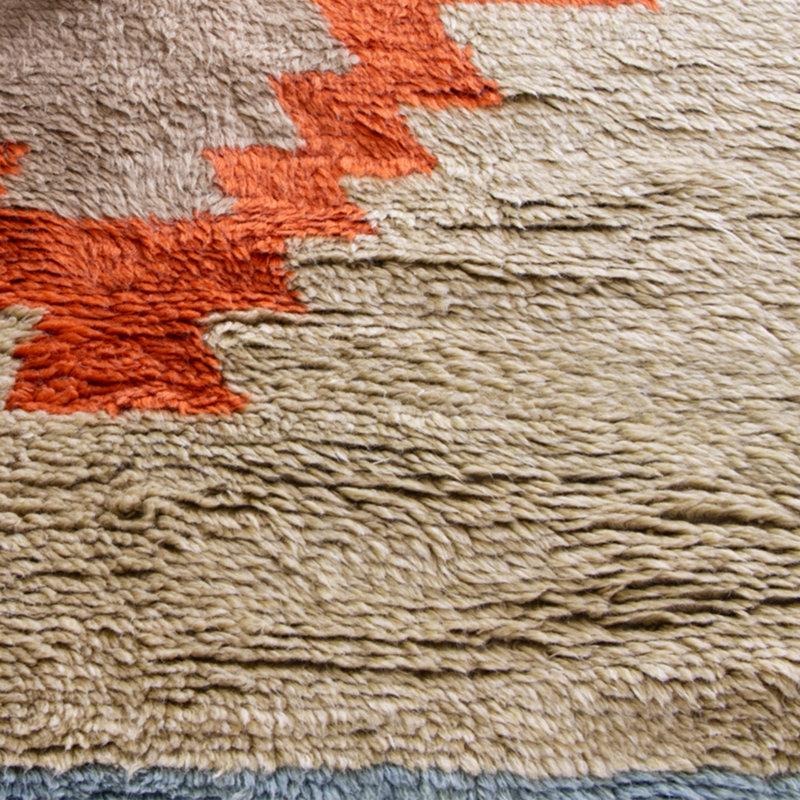 Rojda Hand-knotted Shag Wool Rug, Rectangle 4' x 6'