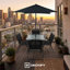 Ensemble repas d'extérieur 6 pièces avec parasol carré et 4 chaises pliantes Mainstays