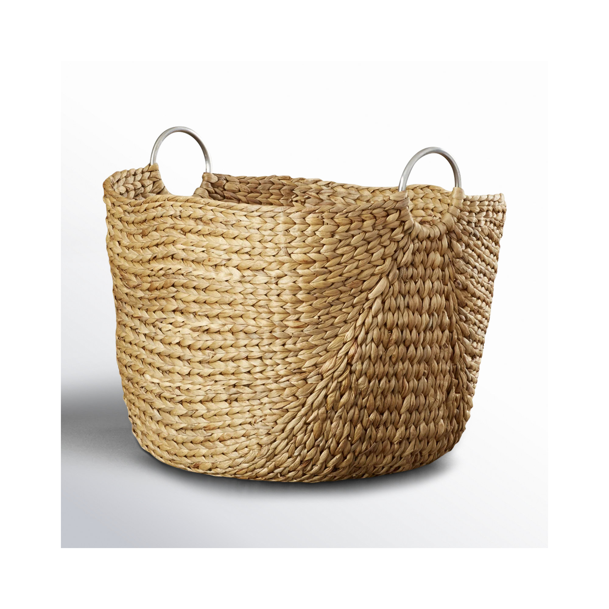 Superior Seagrass Basket, Brown/Silver, 100.92
