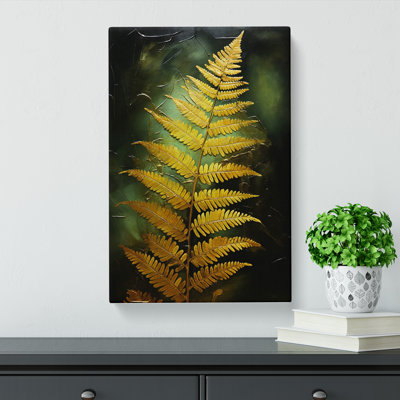Fern Leaf Gestural No.2 - Wrapped Canvas