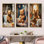 «Bear Bathaign Bubbles I» - Ensemble de 3 reproductions d'art mural
