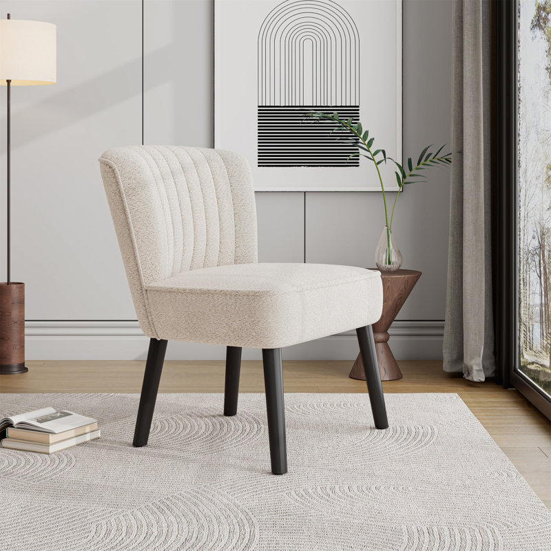 Chaise coquille blanche, Beige Boucle
