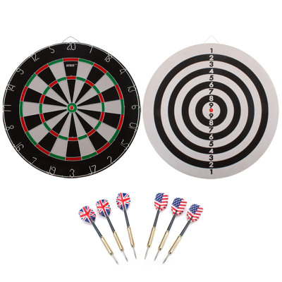 Jeu de fléchettes 2 en 1 GSE 18 po x 1 po avec six fléchettes à pointe en acier 17G. Ensemble de jeux de société Bullseye and Dart