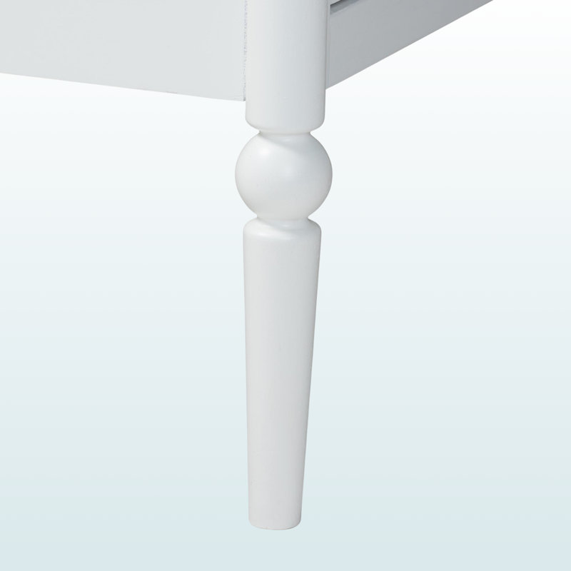 Lit plateforme Bremen Bobbin-Frame avec 6 tiroirs, Queen, blanc, Grand lit, White