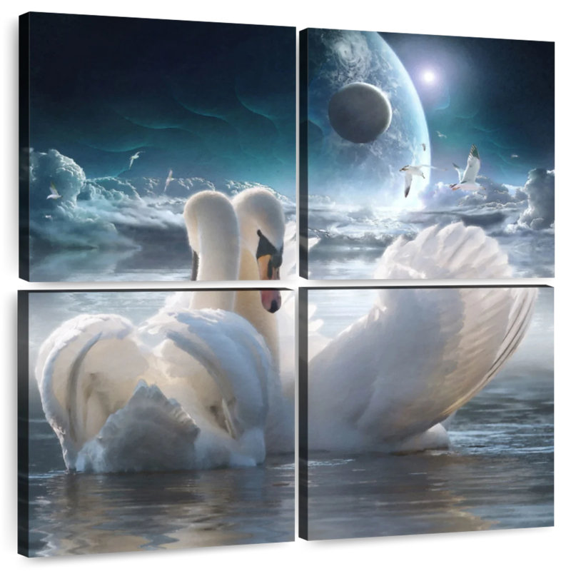 Brampt Celestial Swans, 18" H x 18" W