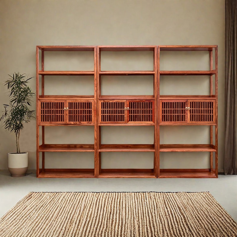 Bibliothèque en bois massif de style rétro