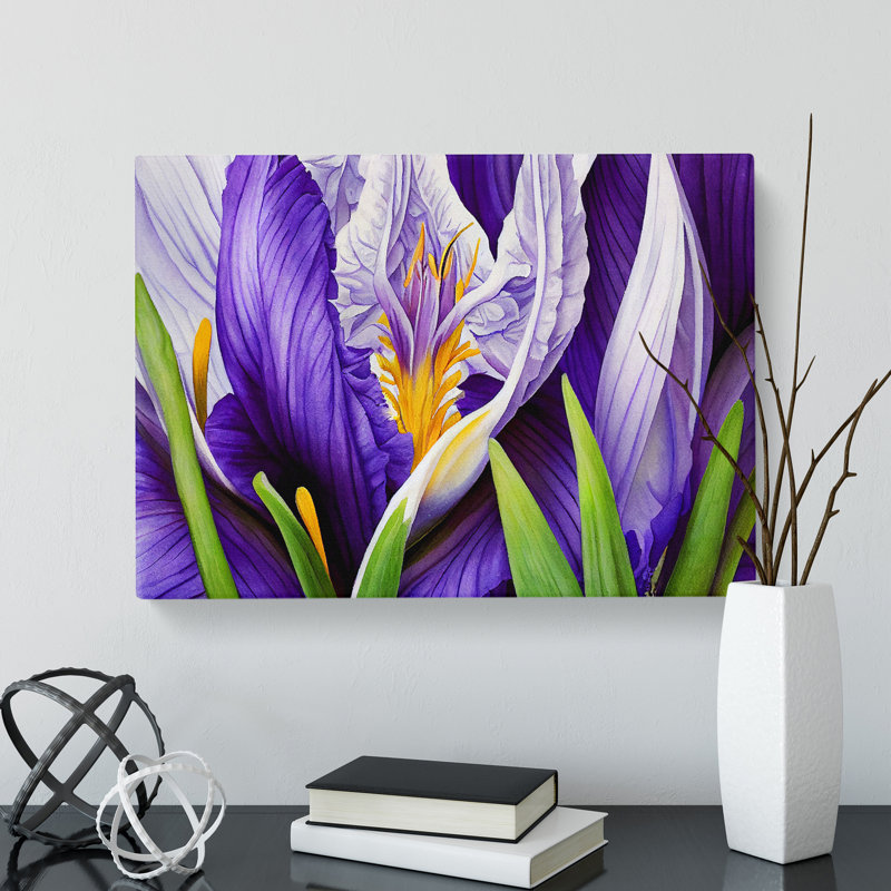 Modern Iris Flowers Vol.5 - Wrapped Canvas, 35cm H x 50cm W x 3cm D