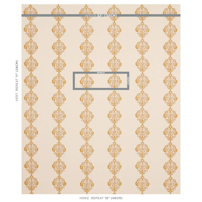Constantine Fabric, Natural/Ochre