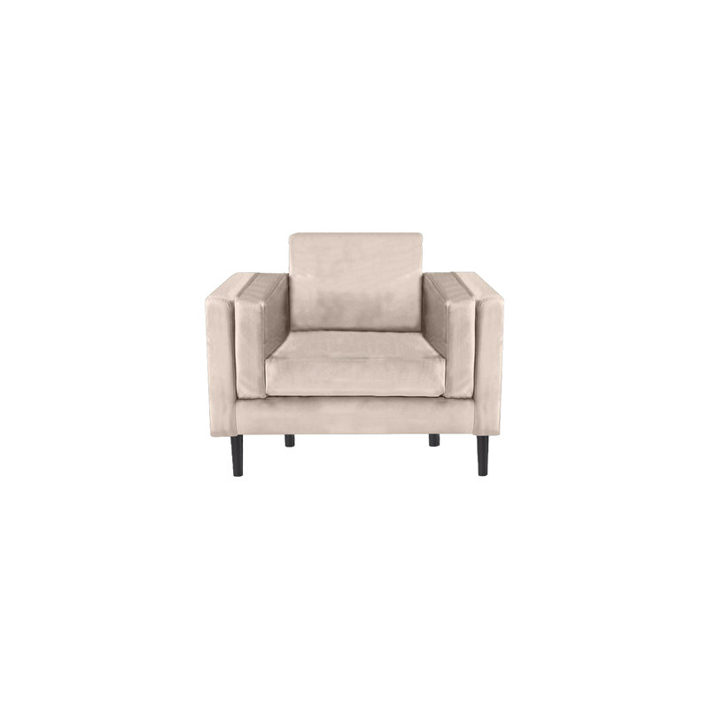 Deavian Velvet Armchair, Beige